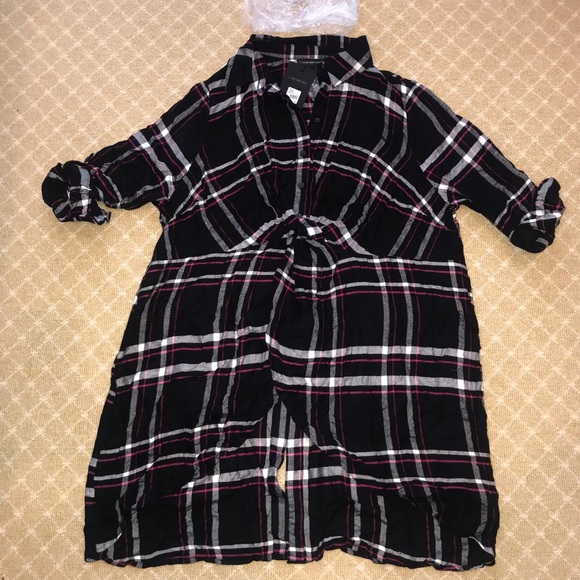 NWT Lane Bryant Flannel knot waist tunic 18 Petite - Picture 1 of 4